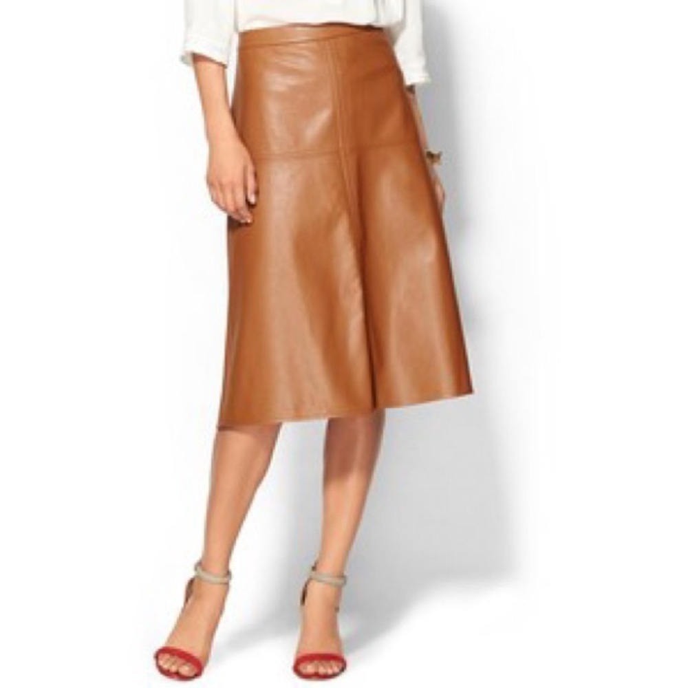 Faux Leather Midi Skirt